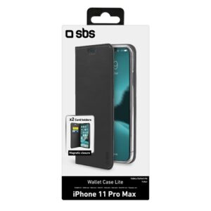 SBS műbőr fliptok iPhone 11 Pro Max-hoz, fekete