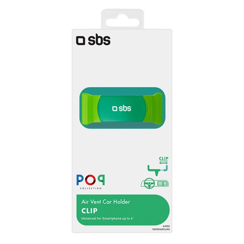 SBS Autós telefontartó szellőzőre, POP line, zöld színben