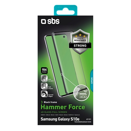 SBS kijelzővédő fólia, Samsung Galaxy S10e, fekete szegély 1 SBS kijelzővédő fólia, Samsung Galaxy S10e, fekete szegély